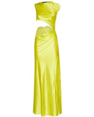 John Richmond One-Shoulder Draped Gown Mit Cut-Out - Gelb