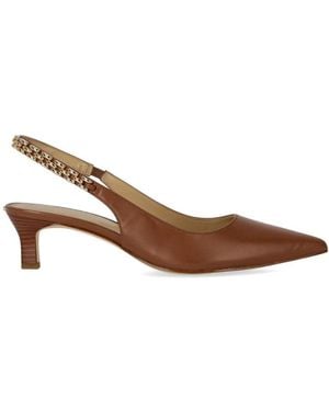Michael Kors Schoenen ,Bruin ,Leer Marcia Kitten Sling Pump