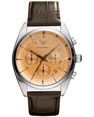 Emporio Armani Edelstahl Quarz Herrenuhr Grau - Mettallic