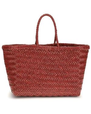 Dragon Diffusion Tassen ,Bruin ,Leer Buffalo Leren Handtas Met Design - Rood