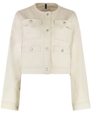 Moncler Chatel Cotton-Linen Blend Jacket - Natural