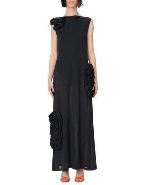 MSGM Elegantes Midi-Kleid Mit Rüschen - Schwarz