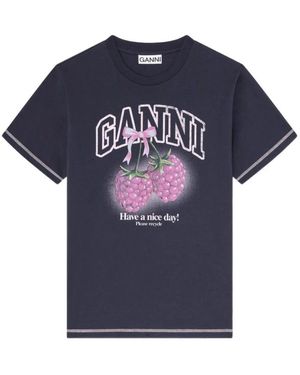 Ganni T-Shirts - Blue