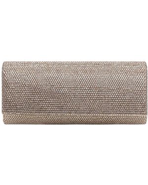 TWENTYFOUR Tassen ,Crystal-Embellishment Clutch Bag - Naturel