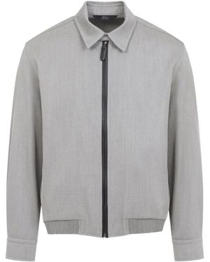 Brioni Blouson-Jacke Mit Reißverschluss - Grau