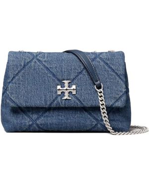 Tory Burch Tassen ,Blauw ,Katoen Kleine Kira Diamond Quilt Schoudertas
