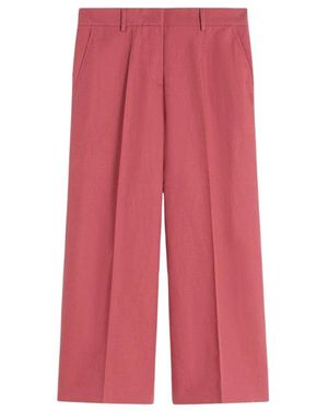 Weekend by Maxmara Broeken ,Rood ,Katoen Cropped Wijde Broek - Roze
