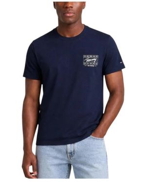 Tommy Hilfiger Reg Sign Flag T-Shirt - Blauw
