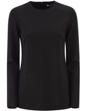 Max Mara Tops ,Zwart ,Mxpneutro Slim Fit Crew Neck Top