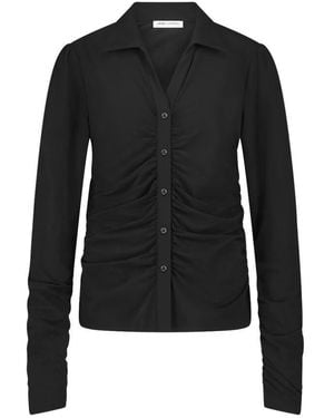 Jane Lushka Elegante Luisa Jersey Bluse - Schwarz