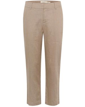 Part Two Broeken ,Katoen High-Waisted Enkellange Broek - Naturel