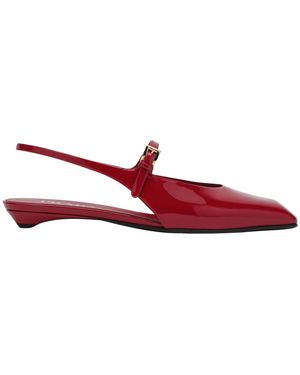 Prada Rode Slingback Platte Schoenen - Rood