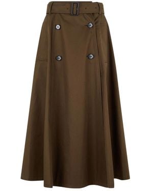 Burberry Midi Skirts - Brown