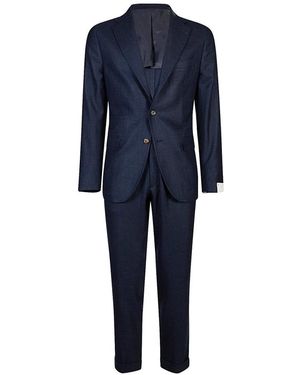 Eleventy Single Breasted Suits - Blue