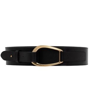 Twinset Leren Brede Riem - Zwart