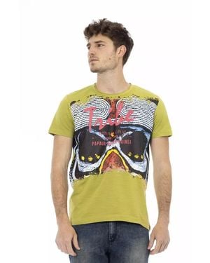 Trussardi Grünes Baumwoll Herren T-Shirt - Grau