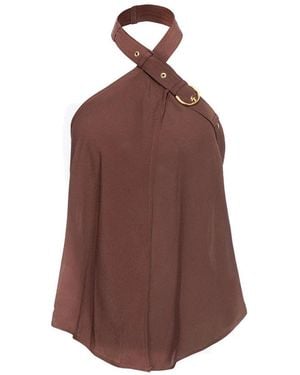 Pinko Silk Halter Neck Top - Bruin