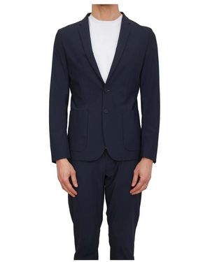 Antony Morato Kostuums ,Blauw ,Leer Slim Rad Jacket