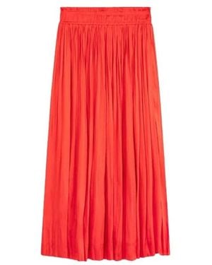 Suncoo Rokken ,Rood ,Satijn Geplooide Satijnen Rok Met Elastische Tailleband