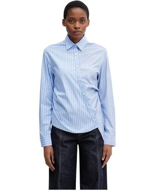 ANDERSSON BELL Overhemden ,Blauw ,Katoen Breeze Striped Twist-Tuck Shirt