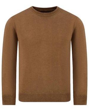 Woolrich Truien & Vesten ,Bruin ,Wol Kledingstuk-Geverfde Gebreide Trui Met Ronde Hals