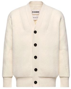 Moncler Strickjacke Mit Knopfleiste - Weiß
