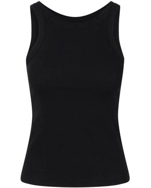 TOTEME Gebogen Rib Tank Top - Zwart