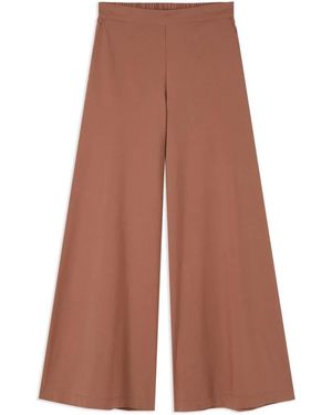 Oltre Viscose Blend Wide Leg Broeken - Bruin