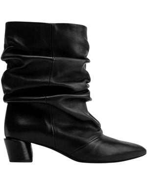 Poeve Schoenen ,Zwart ,Leer Porto Drappeggio
