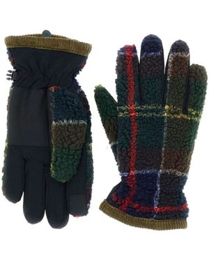 Barbour Field Tartan Fleece-Handschuhe - Blau