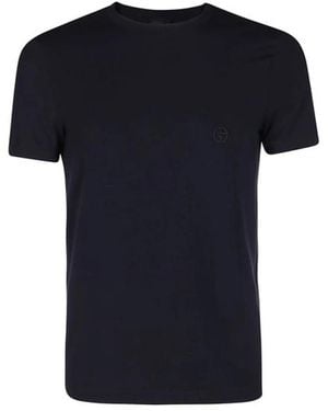 Giorgio Armani Tops ,Blauw ,T-Shirts - Zwart
