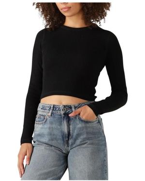 Envii Truien & Vesten ,Zwart ,Zwarte Crop Tee Enally 5314