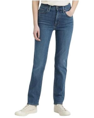 Levi's 724 High Rise Rechte Jeans - Blauw