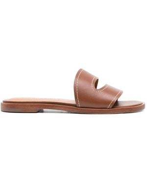 Robert Clergerie Schoenen ,Bruin ,Leer Izel Slides - Roze