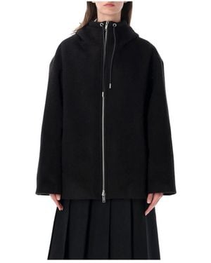 Studio Nicholson Etna Zip Through Hooded Jacket - Zwart