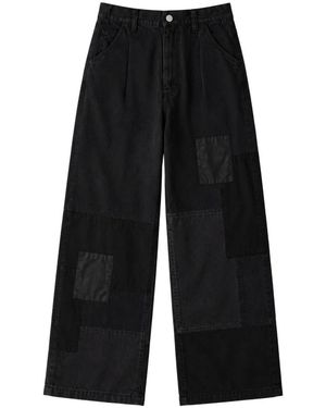 Comme des Garçons Broeken ,Zwart ,Katoen Spliced Canvas Broeken