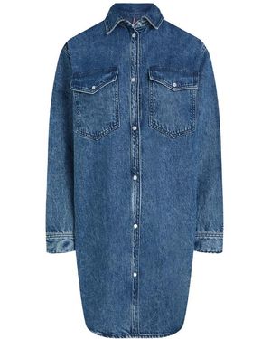 Tommy Hilfiger Kleedjes ,Blauw ,Shirt Kleedjes