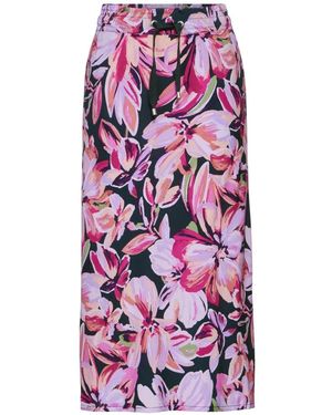 Street One Floral Paperbag Midi Rok - Paars