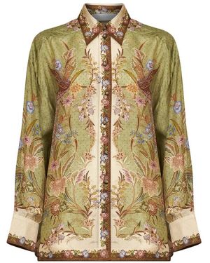 Zimmermann Overhemden ,Veelkleurig ,Indra Relaxed Shirt - Groen