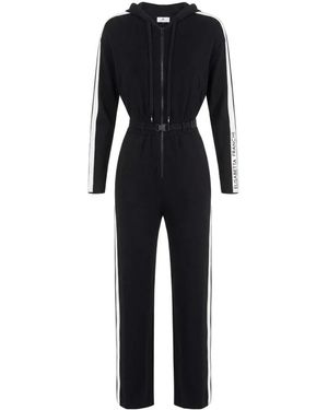Elisabetta Franchi Zweifarbiger Strick-Jumpsuit Mit Logo - Schwarz