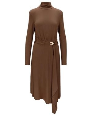 Elisabetta Franchi Midi Dresses - Brown