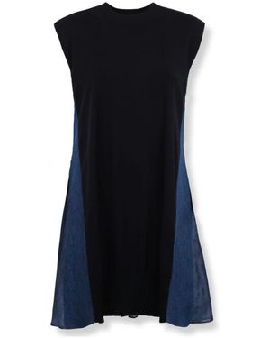 Sacai Kleedjes ,Blauw ,Denim Denim X Knit Jurk