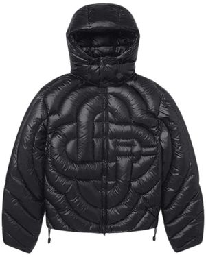 CASABLANCA Jassen ,Zwart ,Nylon Monogram Gewatteerde Nylon Puffer Jacket