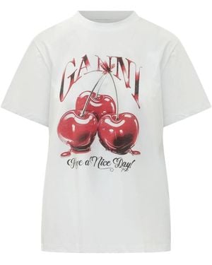 Ganni T-Hemden - Wit
