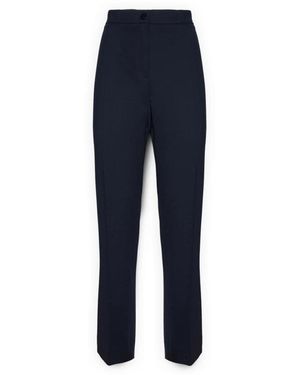 Elena Miro Broeken ,Blauw ,Nylon Milano Stitch Broek