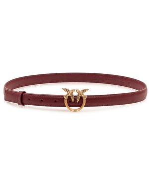 Pinko Accessoires ,Bruin ,Leer Love Berry H2 Belt - Rood