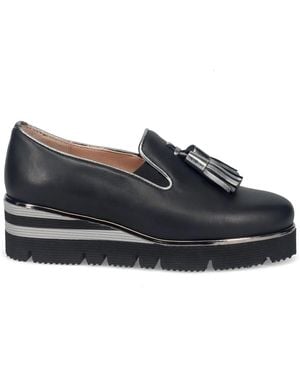Sangiorgio Schwarze leder slip-on sneakers - Blau