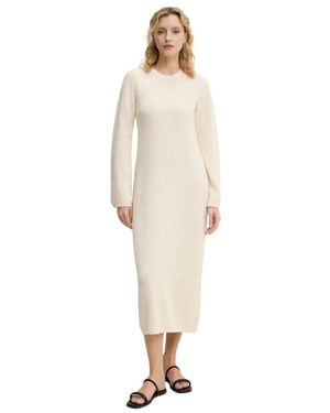 Theory Kleedjes ,Katoen Bouclé Midi Jurk - Naturel