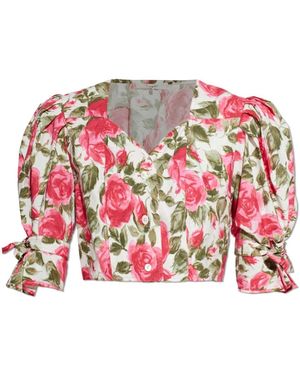 Chloé Kurzes Oberteil Mit Blumenmuster - Rot