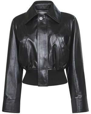 Bottega Veneta Leather Jackets - Zwart
